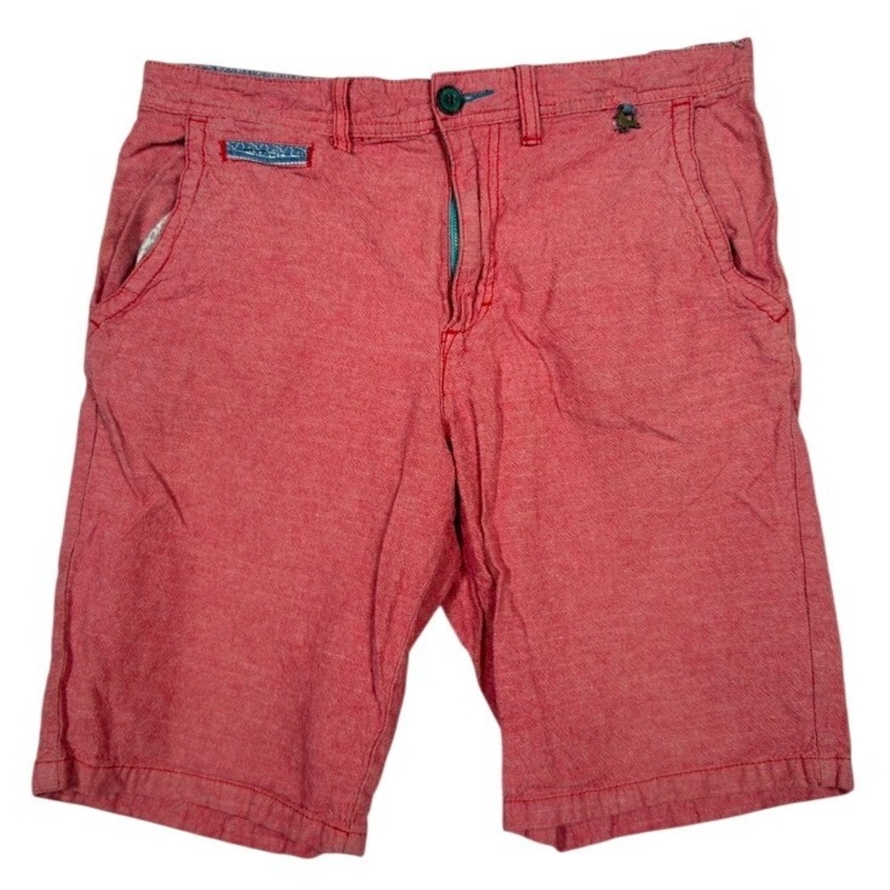 Modern Amusement Men's Shorts 33 Coral Red Chino 7" Inseam‎ Casual